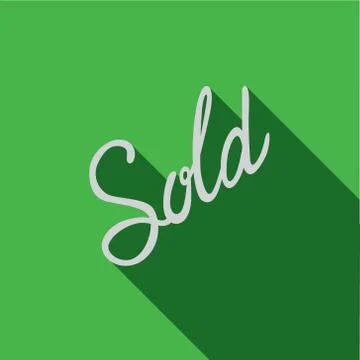 Vector icon or illustration with sold lettering word in flat design style Stock Illustration