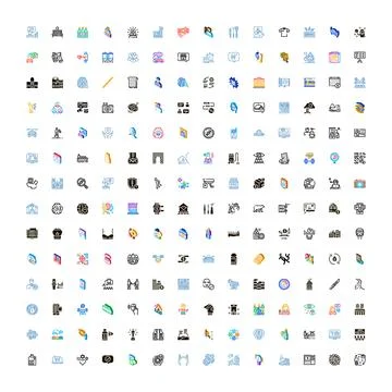 Vector icon pack illustrating diverse web application interface concepts イラスト素材
