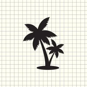 Vector icon palm tree Stock Illustration