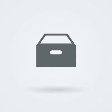 Vector icon with paper drawer. Stock Illustration