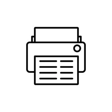 Vector icon of a paper printer with outline styles Stock Illustration