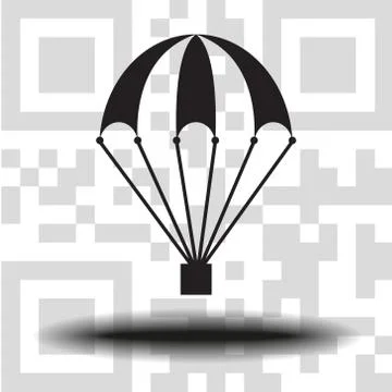 Vector icon of a parachute 스톡 일러스트
