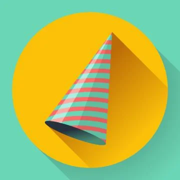 Vector icon of Party hat. Flat designed style. Stock Illustration