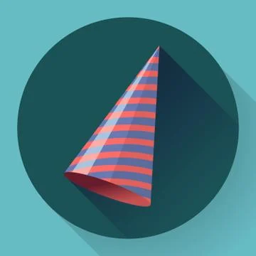 Vector icon of Party hat. Flat designed style. Stock Illustration