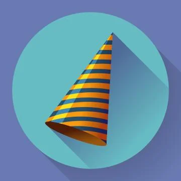 Vector icon of Party hat. Flat designed style. Stock Illustration