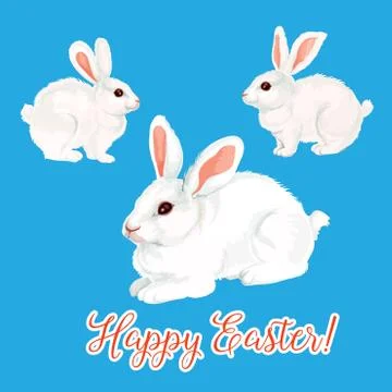 Vector icon of paschal bunny hare or Easter rabbit 스톡 일러스트