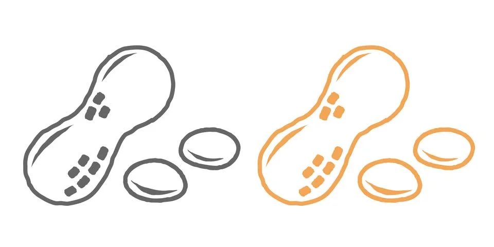 Vector icon of peanut in flat style. Vector illustration of peanut in retro.. Stock Illustration