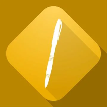 Vector icon of Pen with a long shadow Stock Illustration