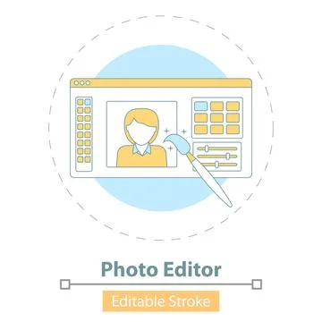 Vector Icon of Photo Editor App on White Background. Stock Illustration