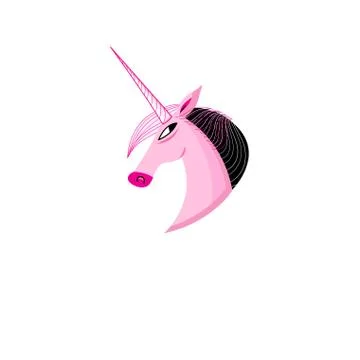 Vector icon of a pink unicorn Stock Illustration