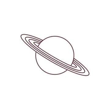 Vector icon planet Saturn with rings. Astronomy. Stock Illustration