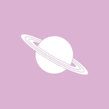 Vector icon planet Saturn with rings. Astronomy. Stock Illustration