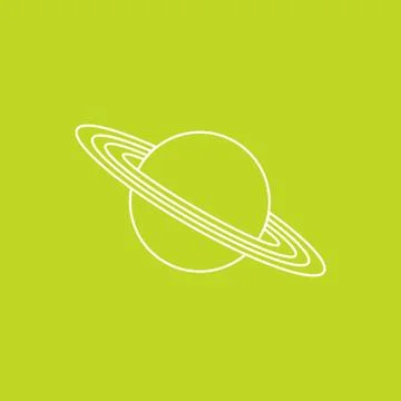 Vector icon planet Saturn with rings. Astronomy. Stock Illustration
