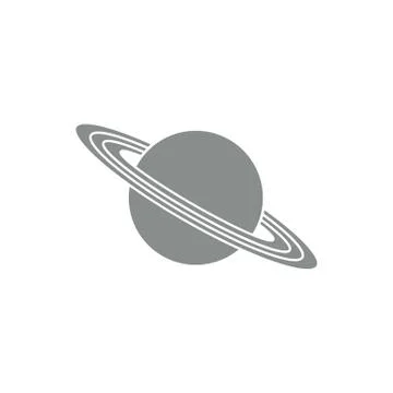 Vector icon planet Saturn with rings. Astronomy. Stock Illustration
