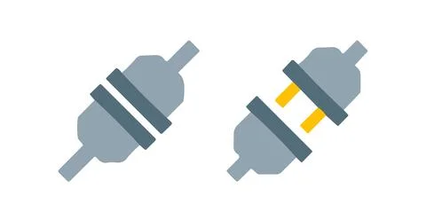 Vector icon of plugged and unplugged. concept of connect and disconnect. Stockillustratie