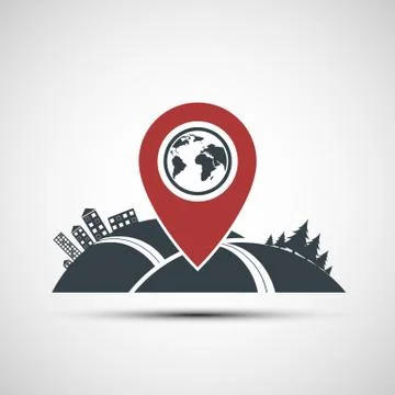 Vector icon pointer location on the map Stock-Illustration