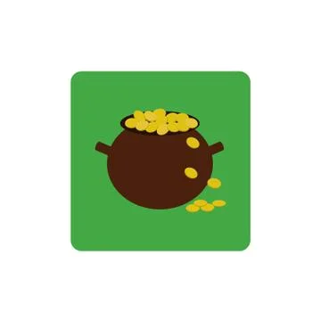 Vector Icon pot of gold Stock Illustration
