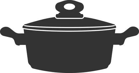 Vector icon of a pot with a lid for cooking. Illustrazione stock