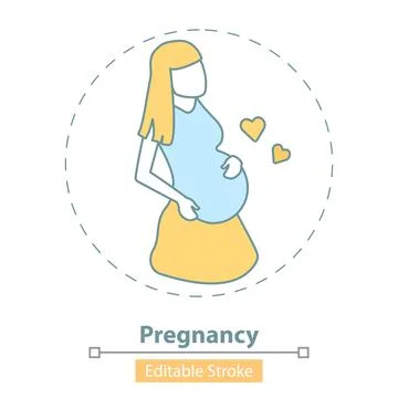 Vector Icon of Pregnancy on White Background. Stock Illustration