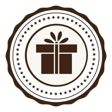 Vector icon of present box Stock Illustration
