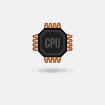 Vector icon processor GPU, CPU isolated. Illustration computer hardware Illustrazione stock