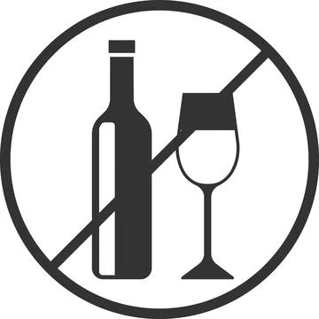 Vector icon of the prohibition of alcohol consumption. Stock Illustration