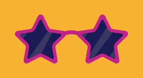 A vector icon of purple star shaped sunglasses Ilustración de archivo