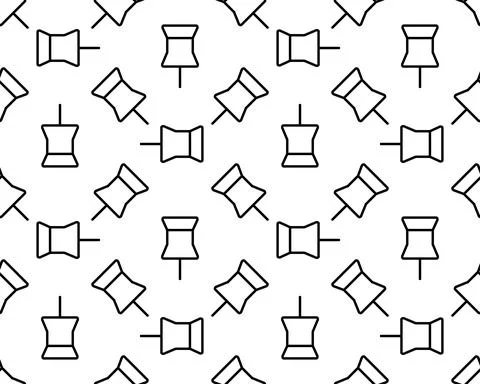 Vector icon push pin. Pin illustration seamless pattern on a white background Stock Illustration