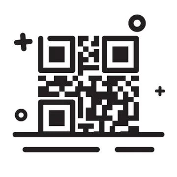 Vector icon. QR Code icon. Modern outline icon for any purposes. 스톡 일러스트