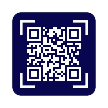 Vector icon of the QR code. Simple design for a logo sticker for your website Stock Illustration