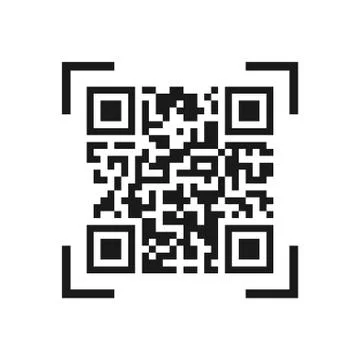 Vector icon of the QR code. Simple design for a logo sticker for your website Stock Illustration