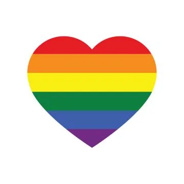 Vector icon of rainbow heart isolated on a white background, LGBT community s イラスト素材