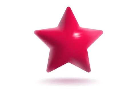 Vector icon of realistic red star. Achievements for games or customer ratin.. Illustration