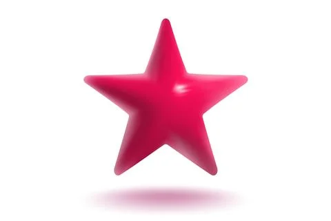 Vector icon of realistic red star. Achievements for games or customer ratin.. 库存插图