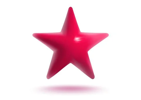 Vector icon of realistic red star. Achievements for games or customer ratin.. Иллюстрация