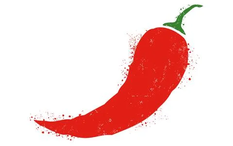 Vector icon of red chili pepper. Stock Illustration