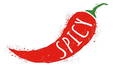 Vector icon of red chili pepper. Stock Illustration