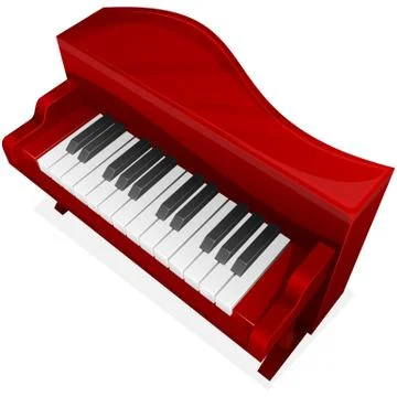 Vector icon. red piano Stock Illustration
