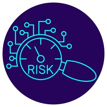 Vector icon representing AI-powered risk assessment and digital analysis Stock Illustration