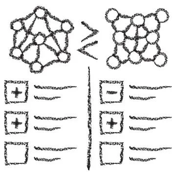 Vector icon representing artificial intelligence neural networks comparison Stock Illustration