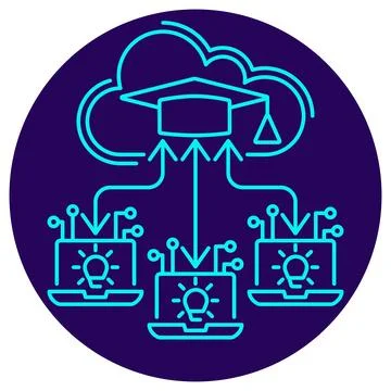 Vector icon representing collaborative machine learning Stock Illustration