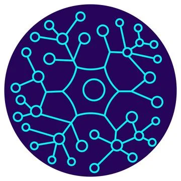Vector icon representing a neural network and interconnected systems Stock Illustration