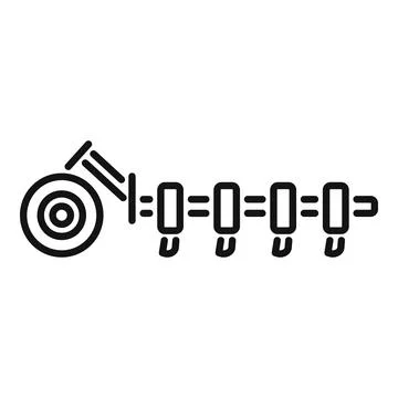 Vector icon representing the physics of cannonball motion in a sequence Stock-Illustration