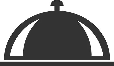 Vector icon of a restaurant serving tray for serving hot dishes. Illustrazione stock