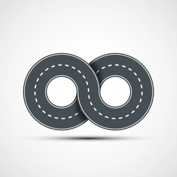 Vector icon of road in the form of an infinity sign Stock Illustration