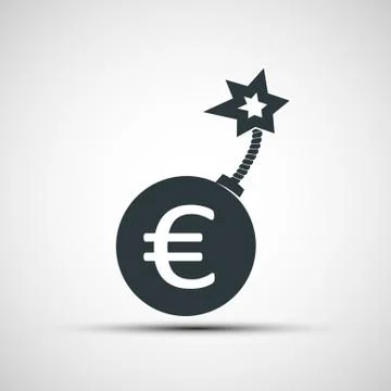 Vector icon round bomb with a picture of the euro sign 스톡 일러스트