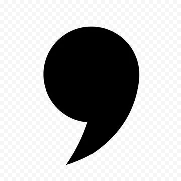 Vector icon with a round comma, quotation marks on a transparent background. The Stock Illustration