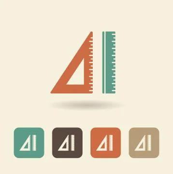 Vector icon ruler and straightedge Stock Illustration