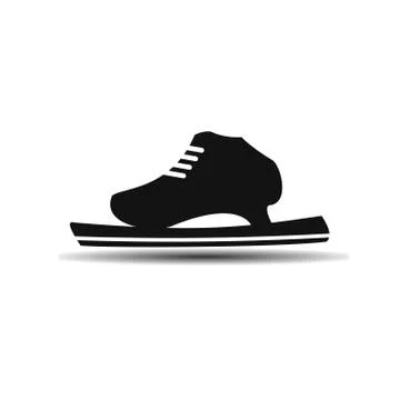 Vector icon running ice skates with shadow Stock Illustration