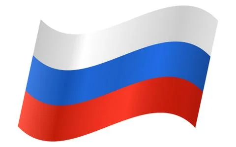 Vector icon of a Russian flag Stock Illustration